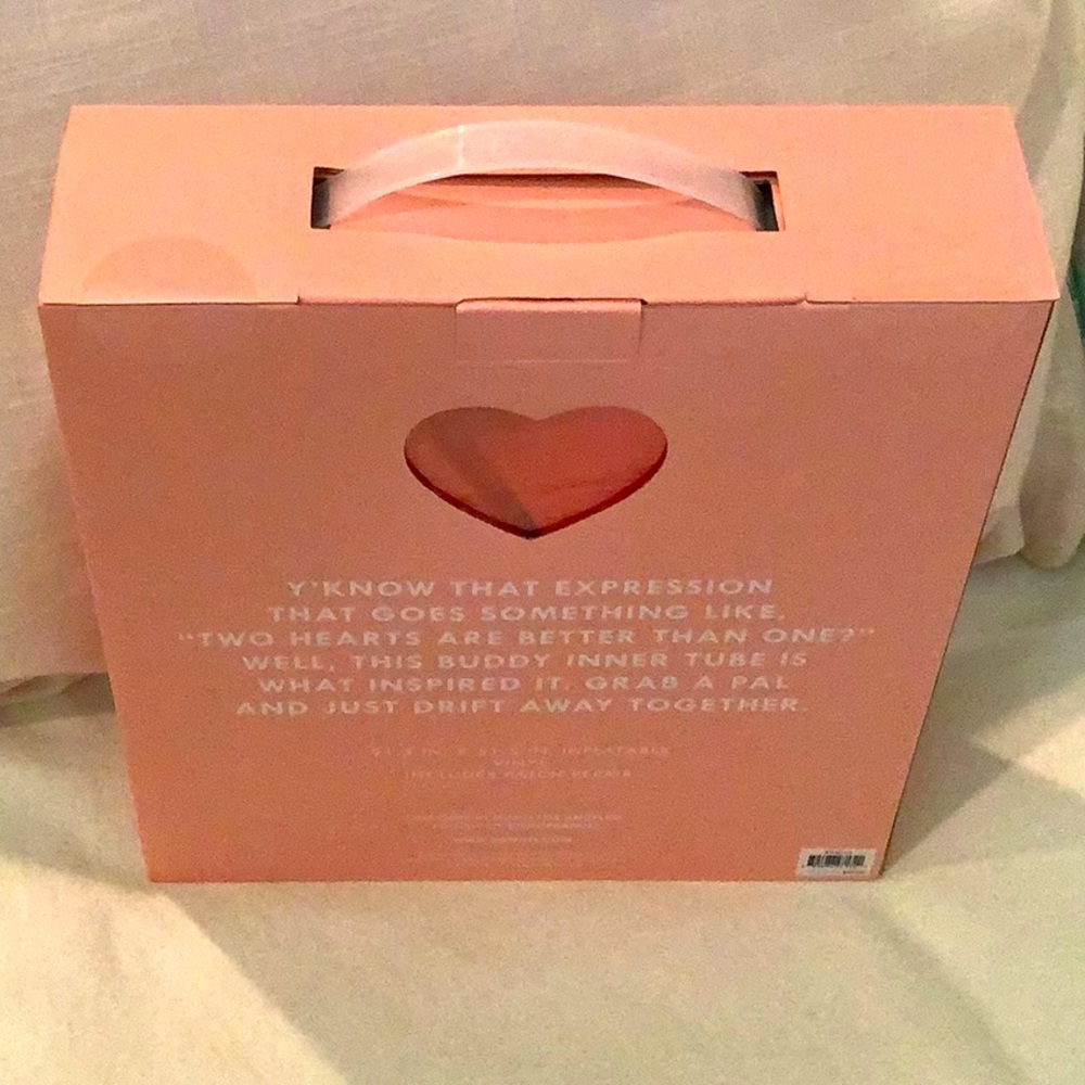 Red Hearts Double Pool Floaty Inner Tube Pooltime Vacation Valentines Love NWT - Picture 5 of 5